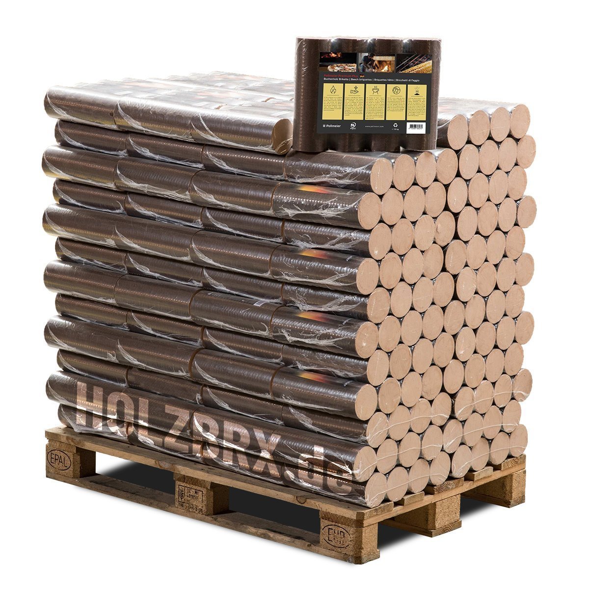 Buchenholzbriketts 960kg Palette – POLLMEIER Premium Plus