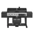 John Lewis Grillstream Dual Hood 5-Burner Hybrid Gas & Charcoal BBQ