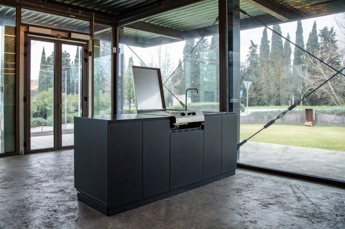 Cuisine extérieure Flaminia, avec barbecue à gaz 2 feux, Flaminia Outdoor