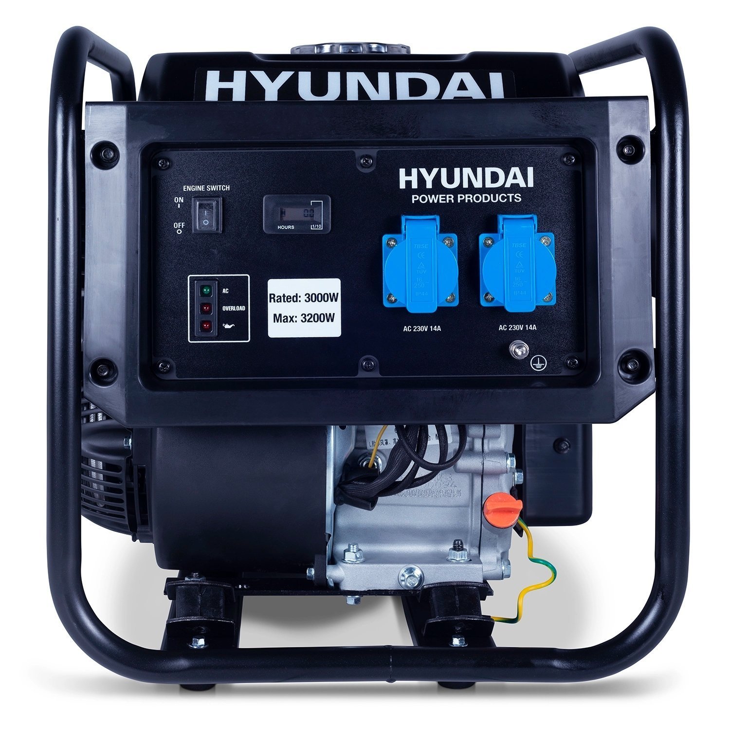 Hyundai 3200 W / 3,2 kW benzine-omvormergenerator met afstandsbediening en elektrische start