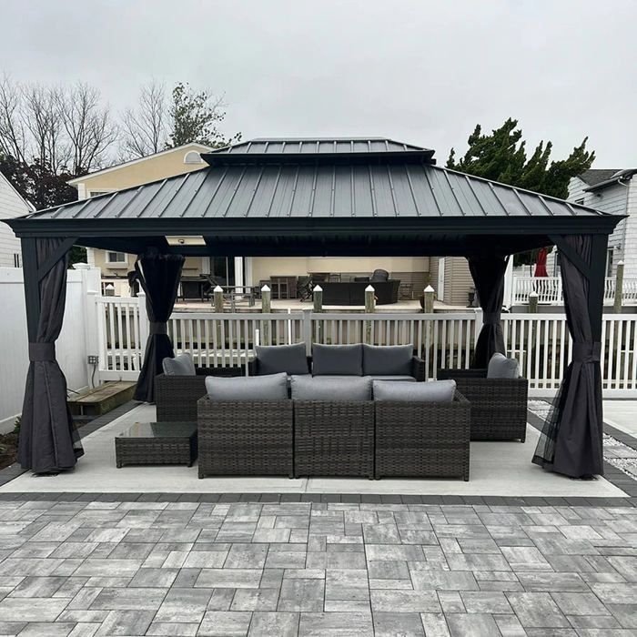 Gazebo Purple Leaf de Jardin Extérieur 4,85 x 3,65 M