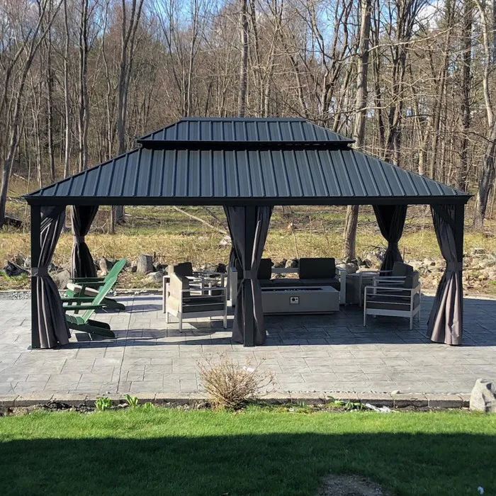 Gazebo Purple Leaf de Jardin Extérieur 6 x 4,25 M