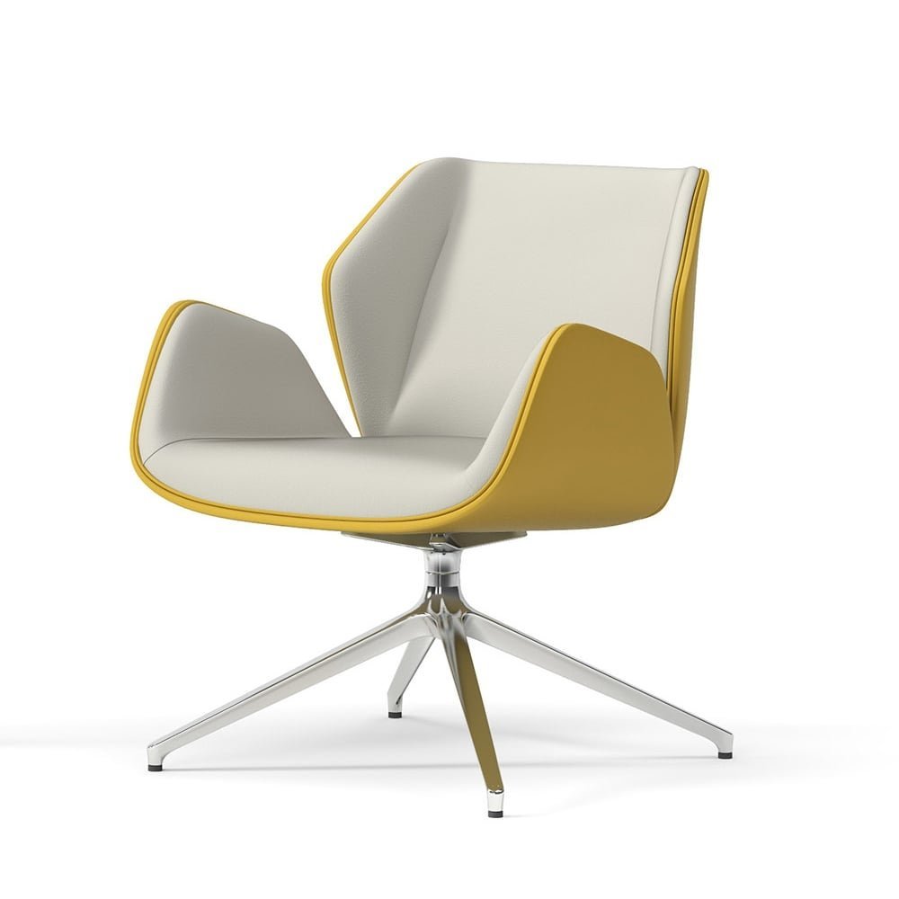 Fauteuil Semi-Exécutif Base Pyramidale Haiku Sitlosophy (Revêtement : Cat. 2 Gazebo (Ecopelle))