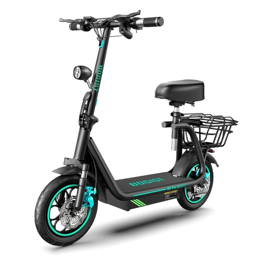 BOGIST M5 Pro 12 Inch Elektrische Scooter met Zitting en Bagagedrager - 500W Motor 13Ah 48V Accu