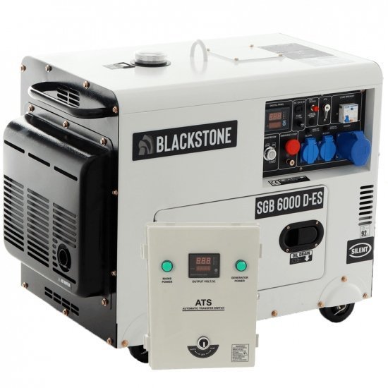 Blackstone SGB 6000 D-ES - Stille dieselstroomgenerator met AVR 5,3 kW - Continu 5 kW Eenfase