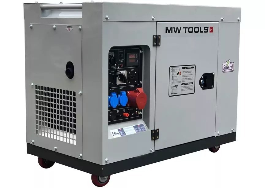 Groupe électrogène insonorisé diesel 6 kW 230V + 7,5kW 400V MW Tools DG75E