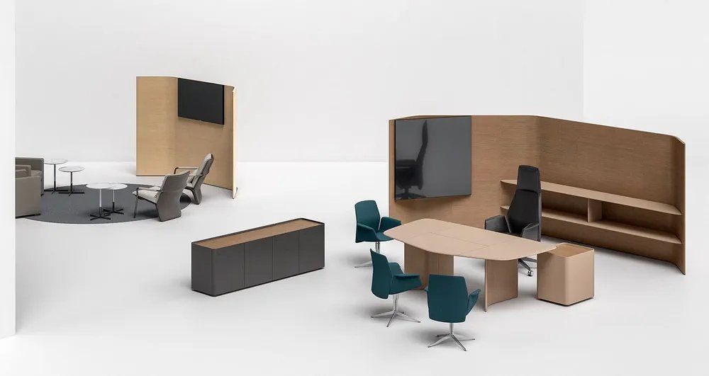 Bureau de direction en cuir tanné Trust