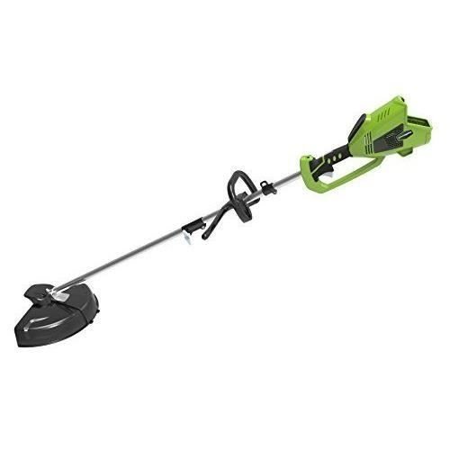 Greenworks Tools 2100207VC – Débroussailleuse brushless sans fil 40 V lithium‑ion, largeur de coupe 35 cm, avec 2 batteries 2 Ah et chargeur