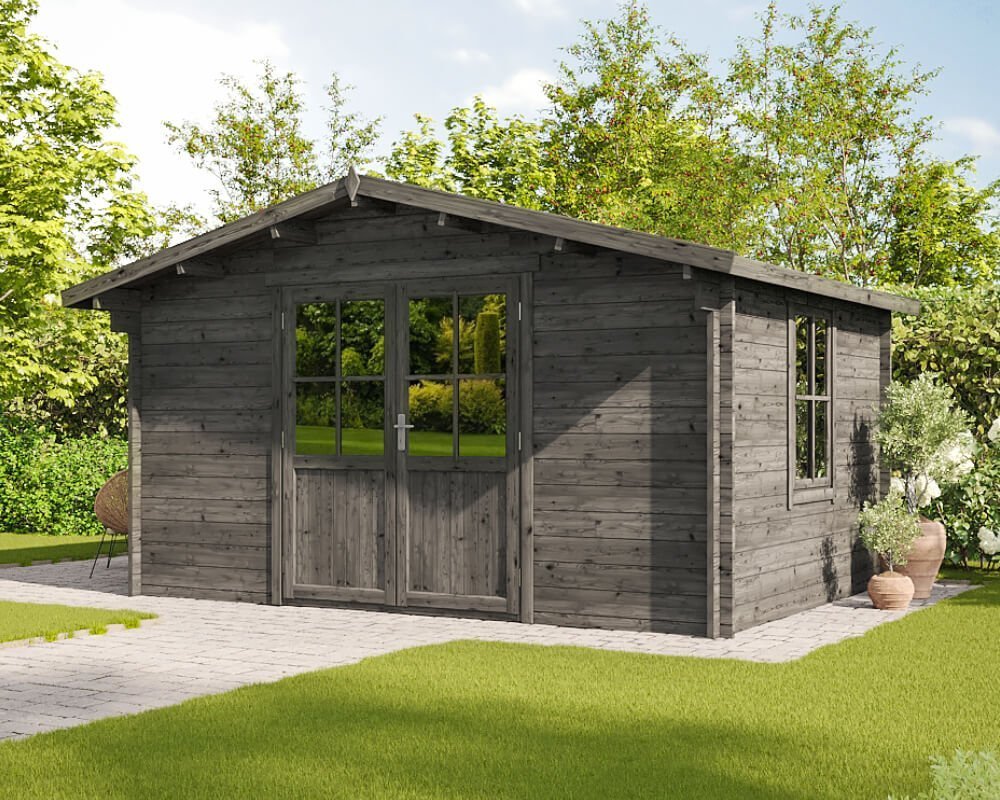 Tuinhuisje Houten schuur Blokhut Prieel 4x3m 35mm geïmpregneerd