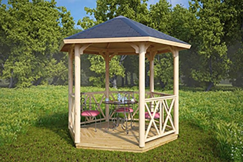 Gazebo en bois « Lotte S » 6m² | 21mm