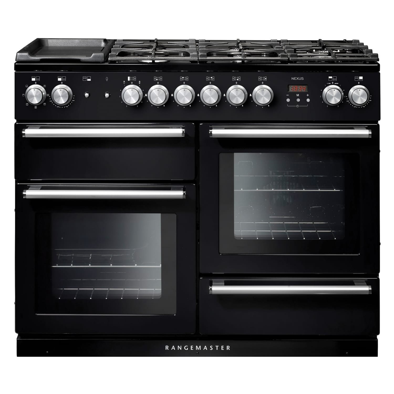 Rangemaster NEX110DFFBL/C Nexus 110cm Dual Fuel fornuis in zwart
