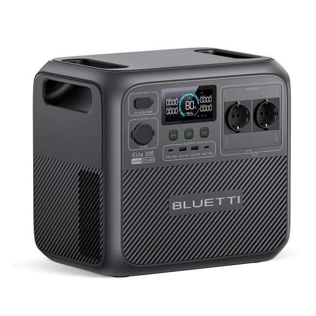 BLUETTI Elite 200 V2 Station Électrique Portable Batterie Lfp de 2073,6wh avec 2 Prises Ca 2600w