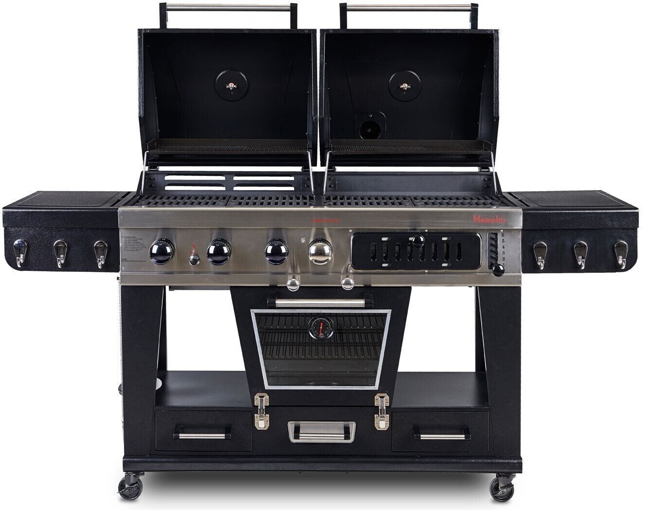 Pit Boss Memphis Ultimate Barbecue combiné à gaz et charbon de bois avec fumoir Article n° 10707 3 % de prépaiement